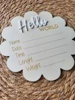 Geboorte invulbordje Bloem