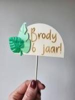 Taarttopper met bladeren - persoonlijk en stoer