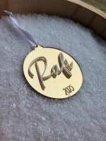 Kerstbal Goud met Acryl naam